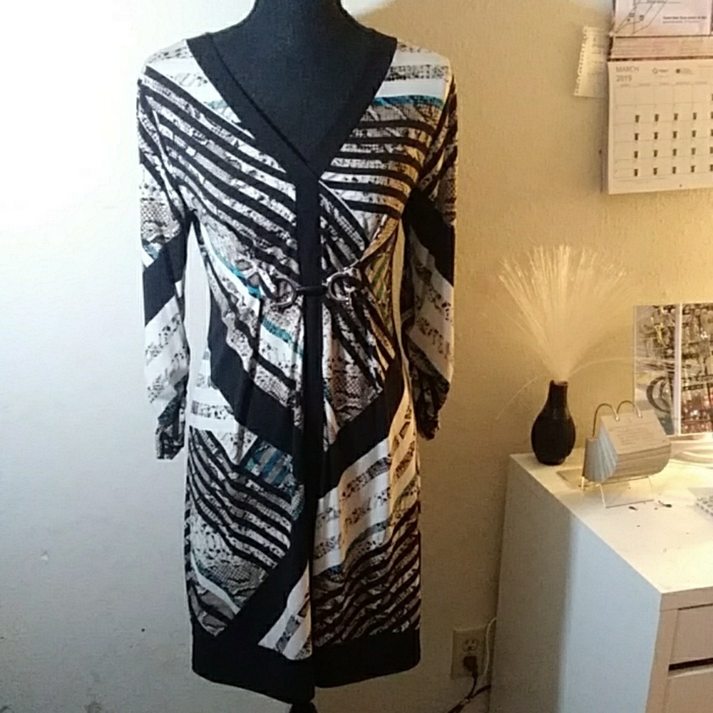 Alfani Petites Snake Beige Black Printed 3/4